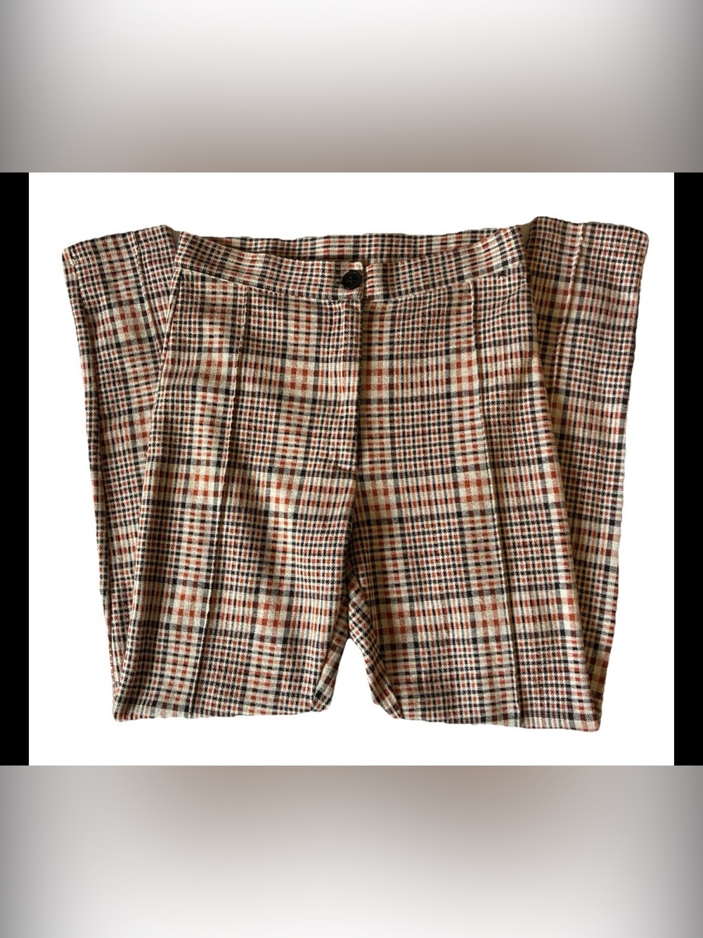 Free People-Carnaby Plaid Pant Rust Skinny High Rise Size 6